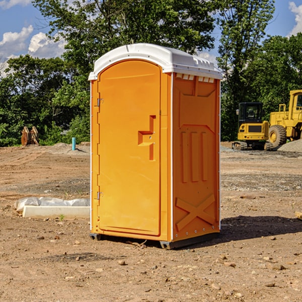 how often are the portable restrooms cleaned and serviced during a rental period in Casstown OH